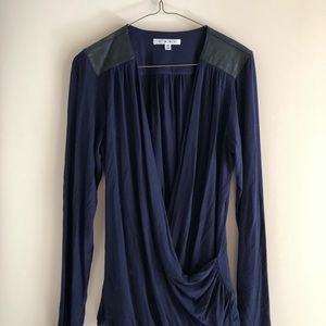 CAbi Blue Wrap Blouse